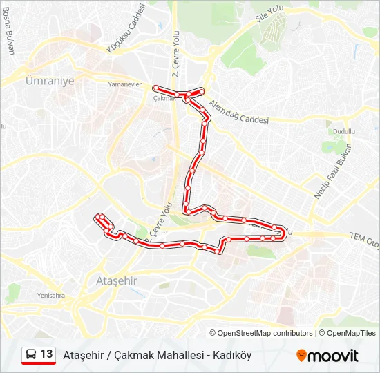13 Bus Line Map