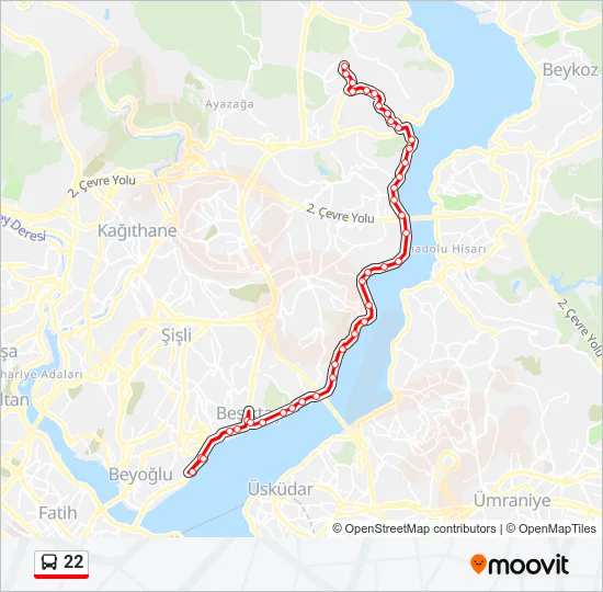 22 Bus Line Map