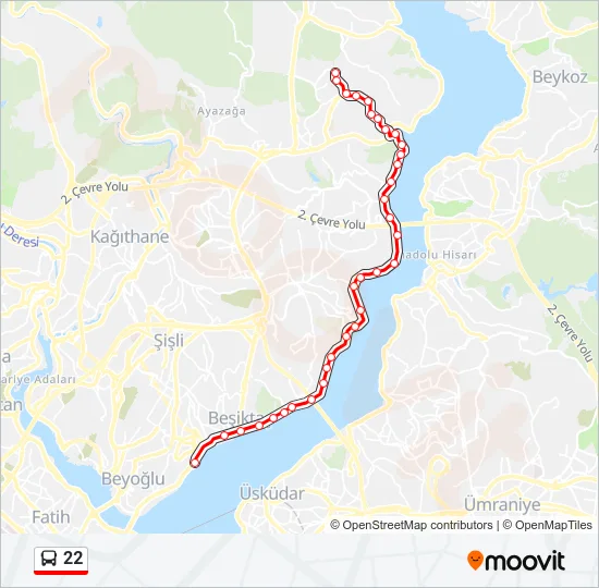 22 Bus Line Map