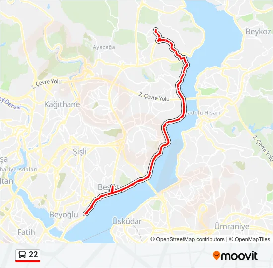 22 Bus Line Map