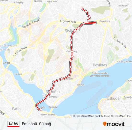 66 Bus Line Map
