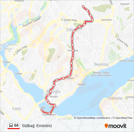66 Bus Line Map