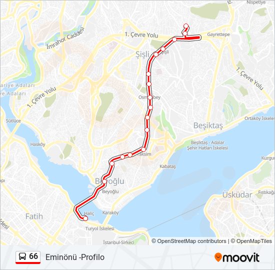 66 bus Line Map