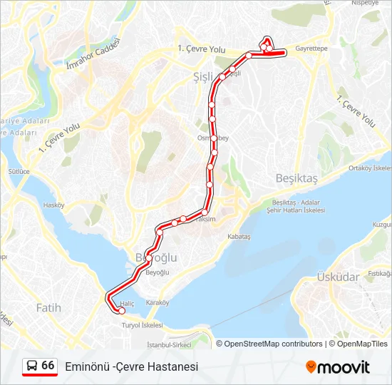 66 Bus Line Map