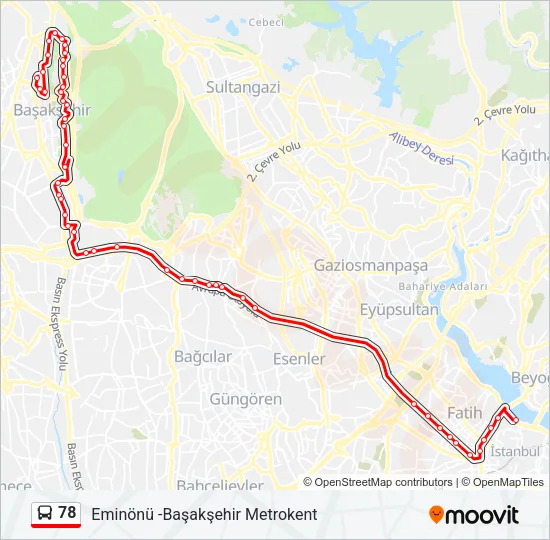 78 Bus Line Map