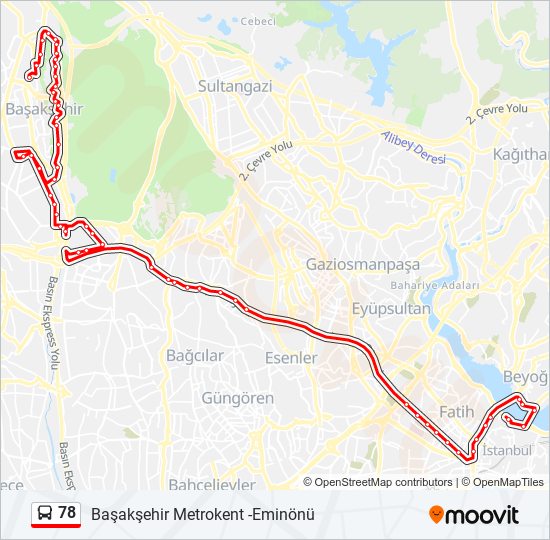 78 bus Line Map