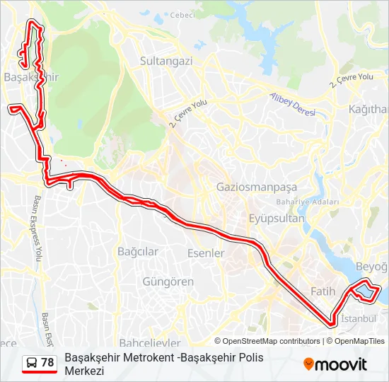 78 Bus Line Map