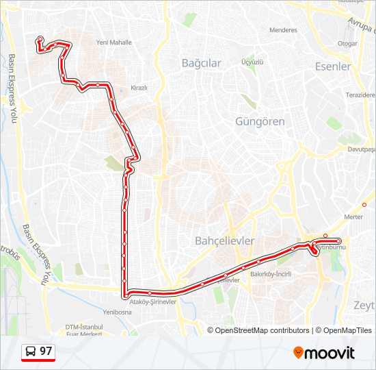 97 Bus Line Map