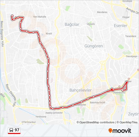 97 Bus Line Map