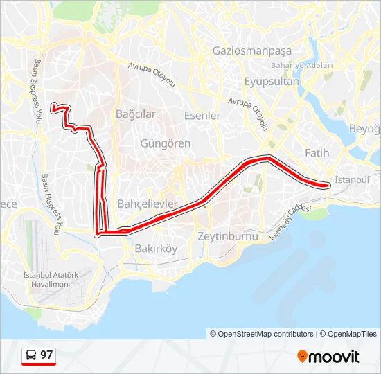 97 Bus Line Map