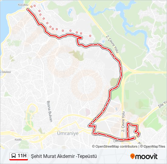 11H bus Line Map