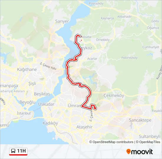 11H Bus Line Map