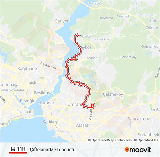 11H Bus Line Map