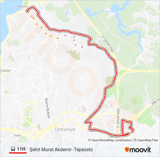 11H bus Line Map