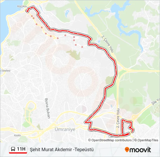 11H Bus Line Map