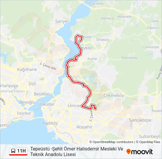11H Bus Line Map