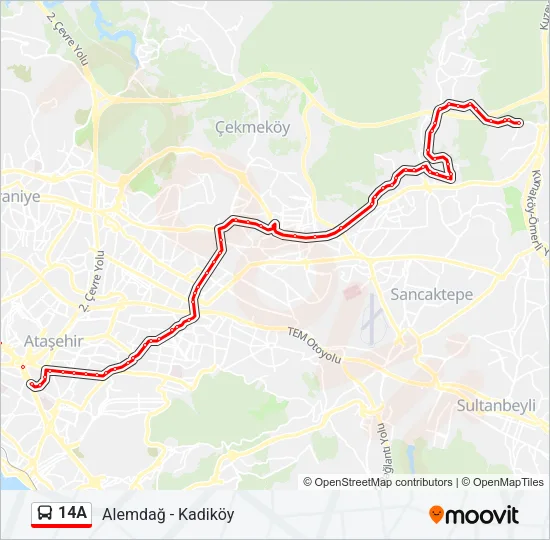 14A Bus Line Map
