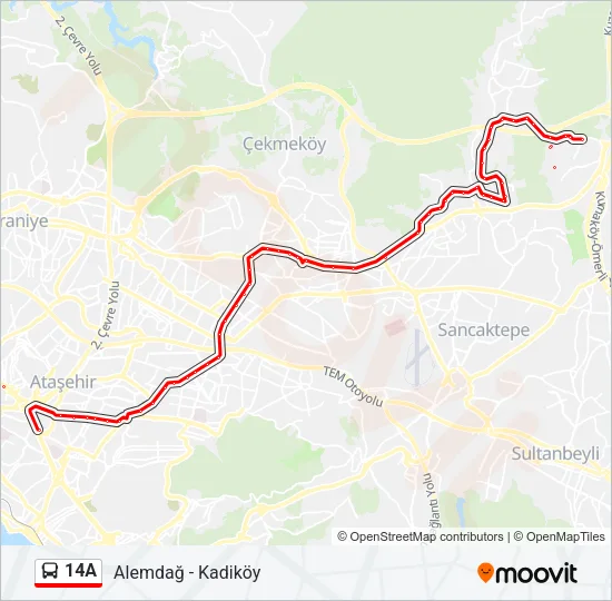14A Bus Line Map