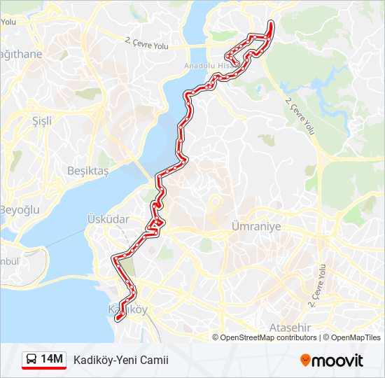 14M bus Line Map