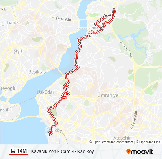 14M Bus Line Map