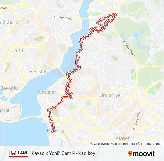 14M Bus Line Map