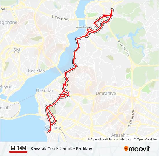 14M Bus Line Map