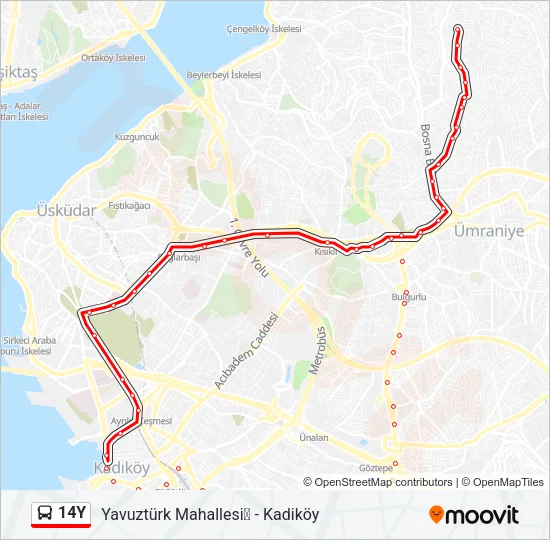 14Y Bus Line Map
