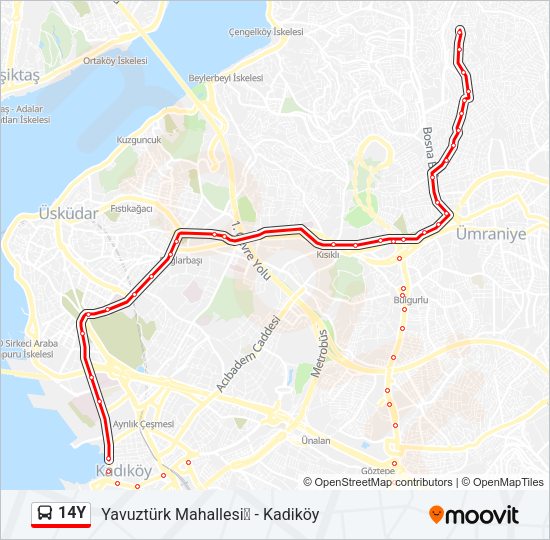 14Y Bus Line Map
