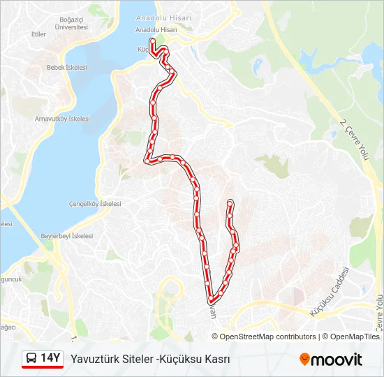 14Y Bus Line Map