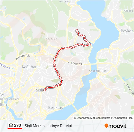 29Ş Bus Line Map