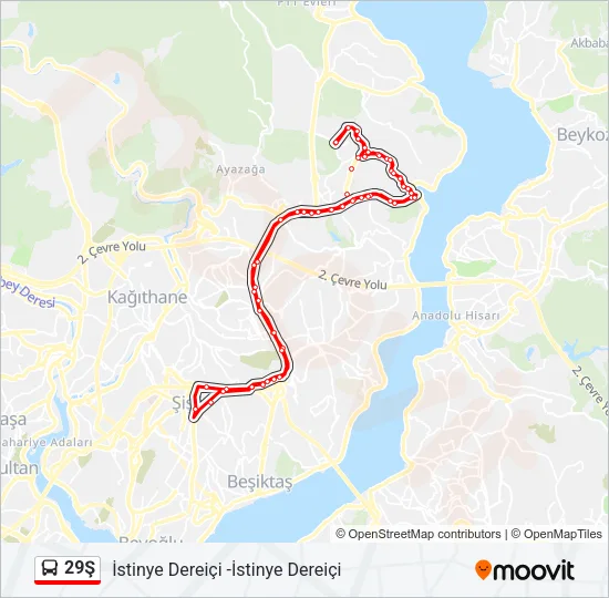 29Ş Bus Line Map