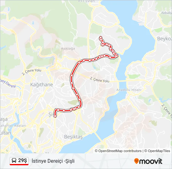 29Ş Bus Line Map