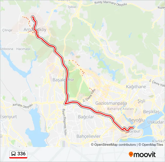 336 Bus Line Map