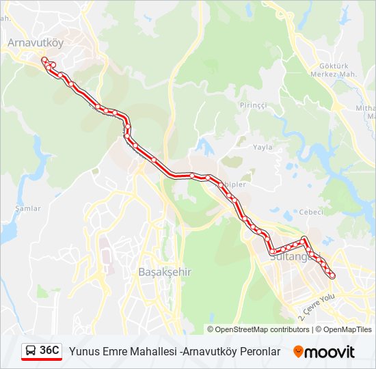 36C bus Line Map