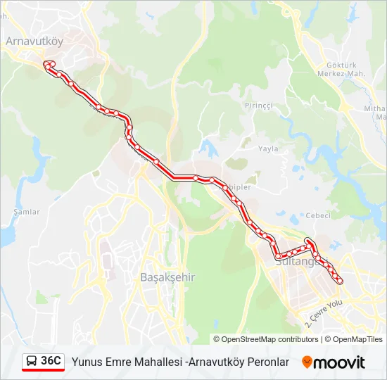 36C Bus Line Map