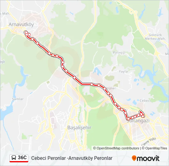 36C Bus Line Map