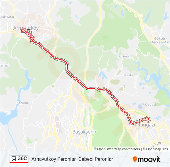 36C Bus Line Map
