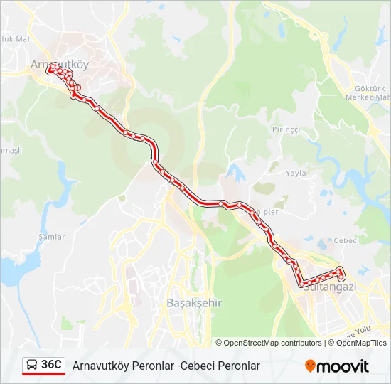 36C Bus Line Map