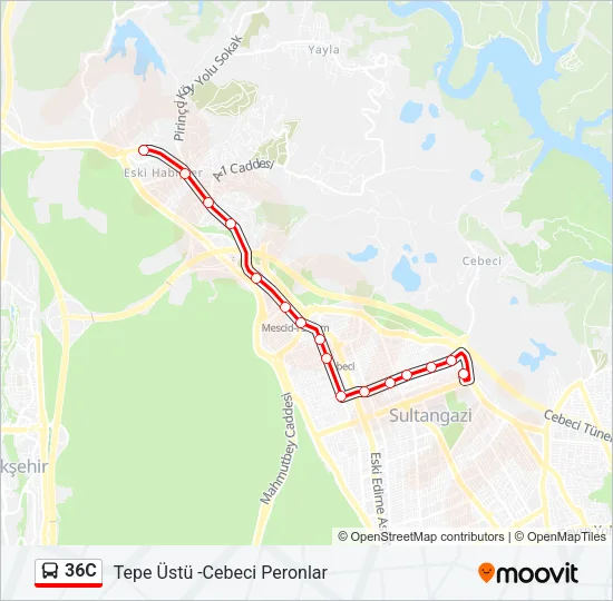 36C Bus Line Map
