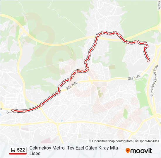 522 Bus Line Map