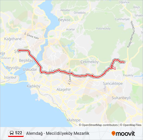 522 Bus Line Map
