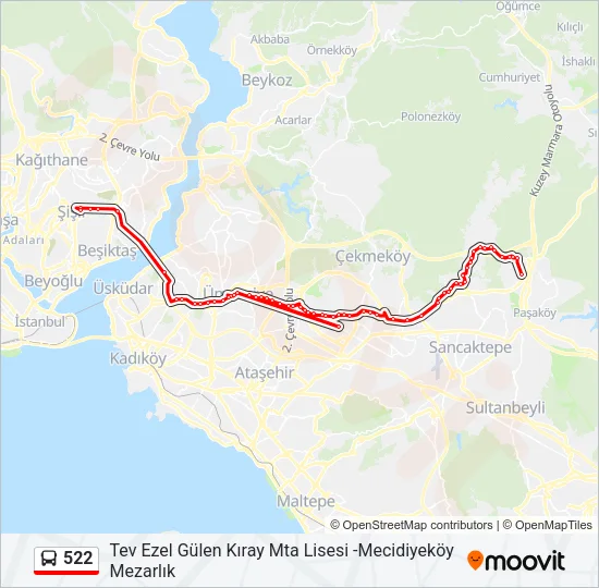 522 Bus Line Map