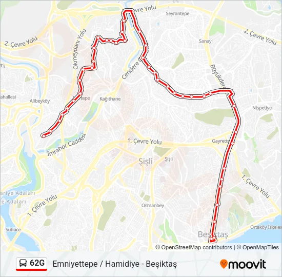 62G Bus Line Map