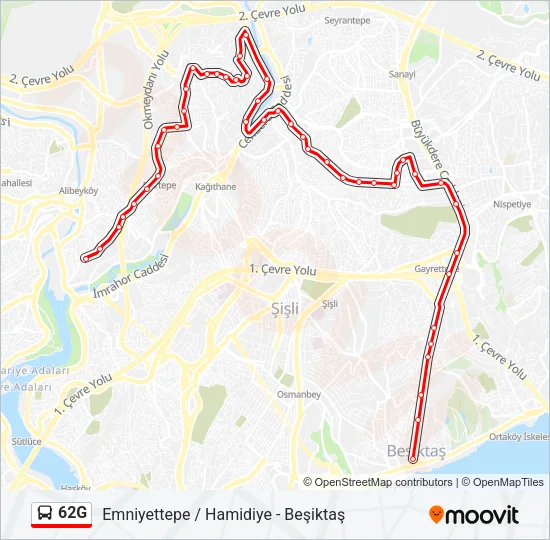 62G Bus Line Map