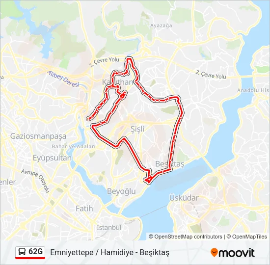 62G Bus Line Map