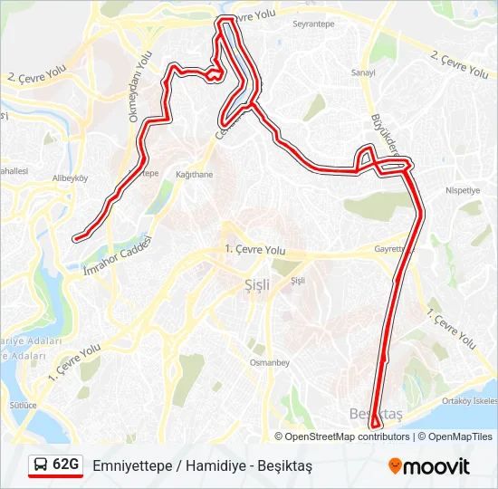 62G Bus Line Map