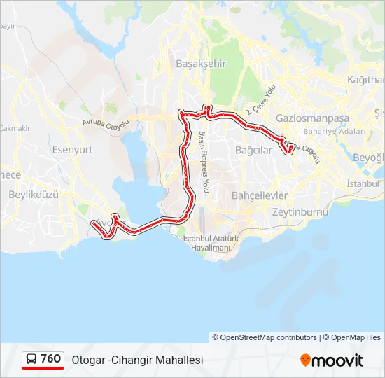 76O Bus Line Map