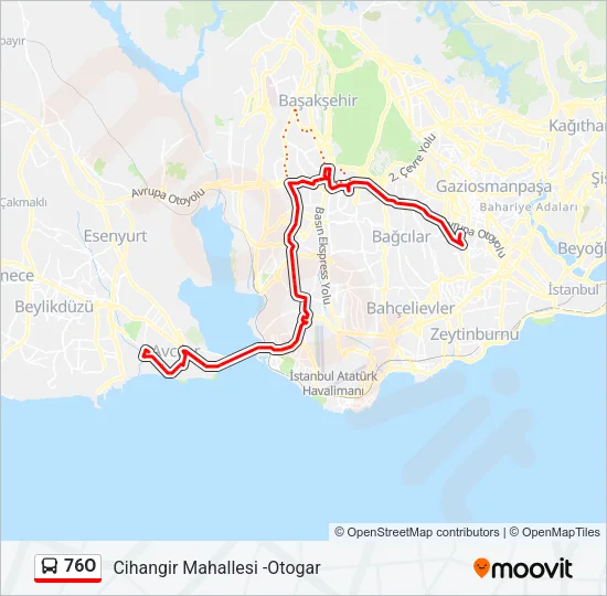 76O Bus Line Map