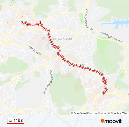 11ÜS bus Line Map