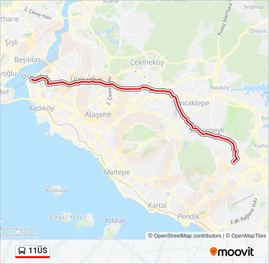 11ÜS Bus Line Map